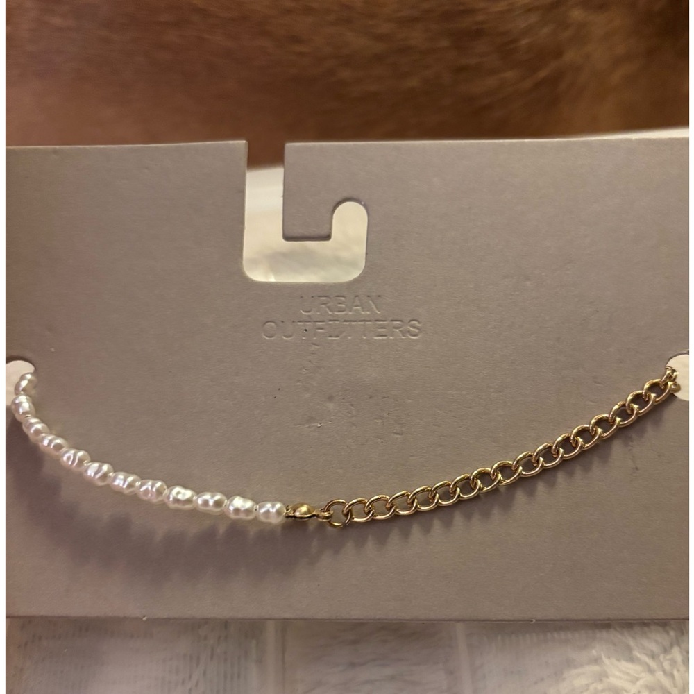 Urban Outfitters Gold and White Pearl Necklace